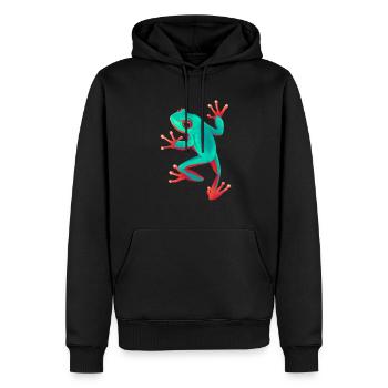 Frosch Rotaugenlaubfrosch Agalychnis Callidryas - Männer Premium Bio Hoodie - Schwarz - Vorne - Nico (187cm)