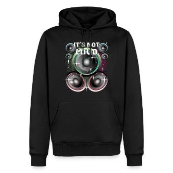 HAUT-PARLEUR CE N’EST PAS FORT - Sweat à capuche Premium bio Homme - noir - Devant - Nico (187cm)