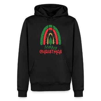 Weihnachten Regenbogen Frohe Weihnachten - Männer Premium Bio Hoodie - Schwarz - Vorne - Nico (187cm)