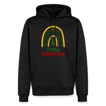Weihnachten Regenbogen Frohe Weihnachten - Männer Premium Bio Hoodie - Schwarz - Vorne - Nico (187cm)