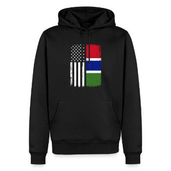 Gambian american flag, Gambia - Männer Premium Bio Hoodie - Schwarz - Vorne - Nico (187cm)