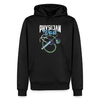 Médecin Père Médecine Profession médicale Médecin - Sweat à capuche Premium bio Homme - noir - Devant - Nico (187cm)