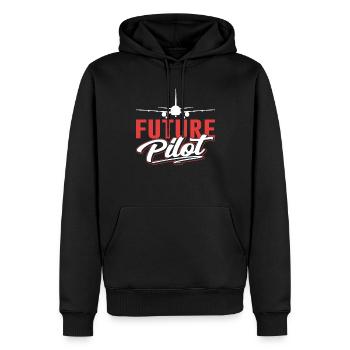 Future Pilot Kleinflugzeug Jet Leichtflugzeug - Männer Premium Bio Hoodie - Schwarz - Vorne - Nico (187cm)