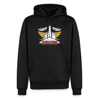 Flieger Jet Pilot Leichtflugzeug Kleinflugzeug - Männer Premium Bio Hoodie - Schwarz - Vorne - Nico (187cm)
