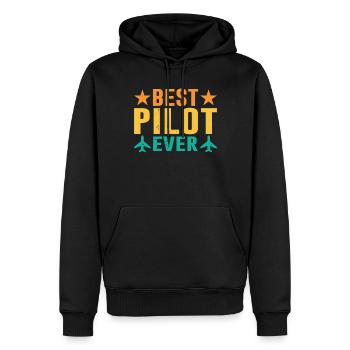 Der Beste Pilot Aller Zeiten Kleinflugzeug Jet - Männer Premium Bio Hoodie - Schwarz - Vorne - Nico (187cm)