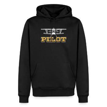Pilot Leichtflugzeug Privatflugzeug Kleinflugzeug - Männer Premium Bio Hoodie - Schwarz - Vorne - Nico (187cm)