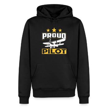 Stolzer Pilot Jet Kleinflugzeug Leichtflugzeug - Männer Premium Bio Hoodie - Schwarz - Vorne - Nico (187cm)