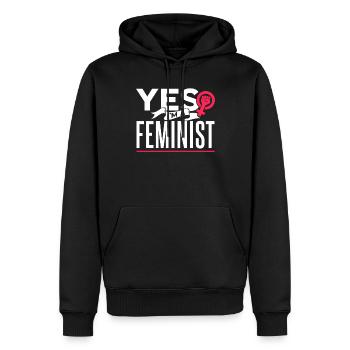 Ja Ich Bin Ein Feminist Feministisch Feminismus - Männer Premium Bio Hoodie - Schwarz - Vorne - Nico (187cm)
