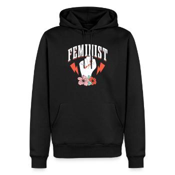 Féministe Droits des femmes Féminisme Féministe - Sweat à capuche Premium bio Homme - noir - Devant - Nico (187cm)