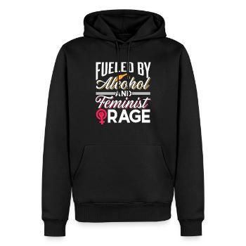 Driven by alcohol and feminist anger - Men’s Premium Organic Hoodie - black - Front - Nico (187cm)