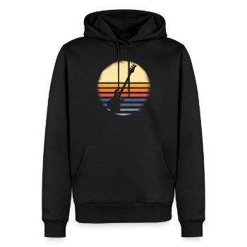 Musiciens de guitare basse - Sweat à capuche Premium bio Homme - noir - Devant - Nico (187cm)