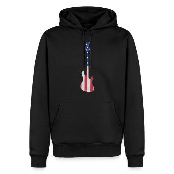 Musiciens de guitare basse - Sweat à capuche Premium bio Homme - noir - Devant - Nico (187cm)