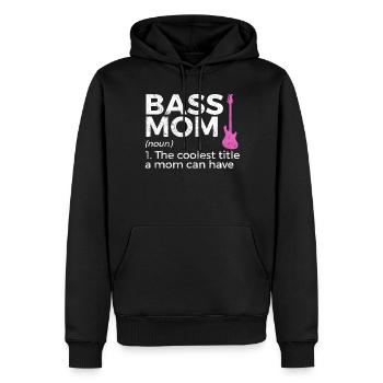 Musicien de guitare basse - Sweat à capuche Premium bio Homme - noir - Devant - Nico (187cm)