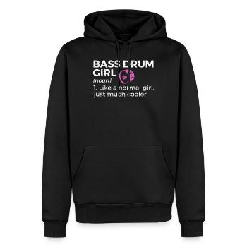 Musicien de grosse caisse - Sweat à capuche Premium bio Homme - noir - Devant - Nico (187cm)