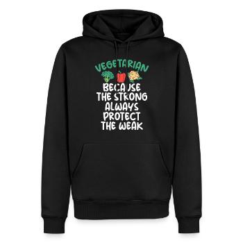 Vegetable Lover Vegetarian Gifts - Men’s Premium Organic Hoodie - black - Front - Nico (187cm)