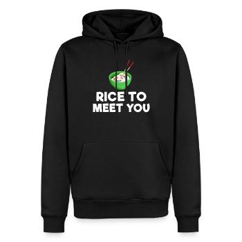 Cadeau pour les amateurs de sushis de cuisine japonaise - Sweat à capuche Premium bio Homme - noir - Devant - Nico (187cm)