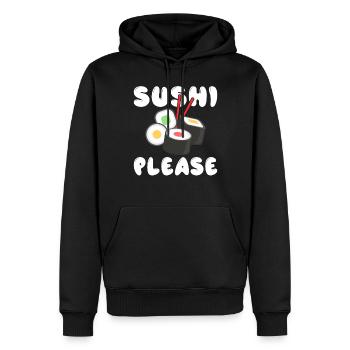 Cadeau pour les amateurs de sushis de cuisine japonaise - Sweat à capuche Premium bio Homme - noir - Devant - Nico (187cm)
