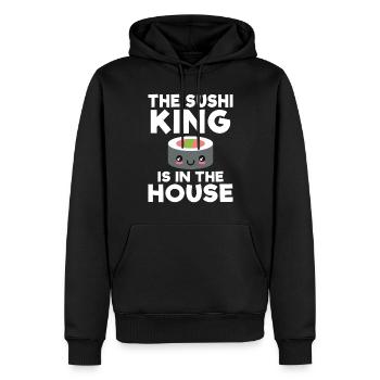 Cadeau pour les amateurs de sushis de cuisine japonaise - Sweat à capuche Premium bio Homme - noir - Devant - Nico (187cm)