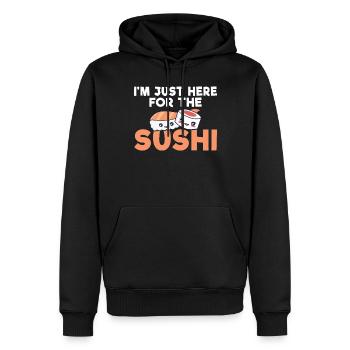 Cadeau pour les amateurs de sushis de cuisine japonaise - Sweat à capuche Premium bio Homme - noir - Devant - Nico (187cm)