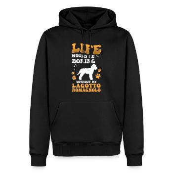 Ennuyeux sans Lagotto Romagnolo chien truffe - Sweat à capuche Premium bio Homme - noir - Devant - Nico (187cm)