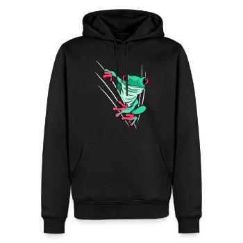 Frosch Rotaugenlaubfrosch Agalychnis Callidryas - Männer Premium Bio Hoodie - Schwarz - Vorne - Nico (187cm)