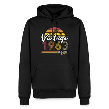 60th Anniversary Vintage 1963 Classic Edition - Men’s Premium Organic Hoodie - black - Front - Nico (187cm)
