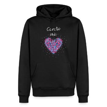 Cardio mit Herz Cardiotraining Krafttraining - Männer Premium Bio Hoodie - Schwarz - Vorne - Nico (187cm)