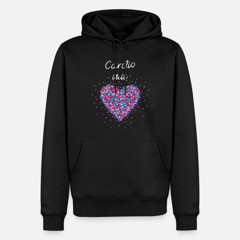 Cardio mit Herz Cardiotraining Krafttraining - Männer Premium Bio Hoodie - Schwarz