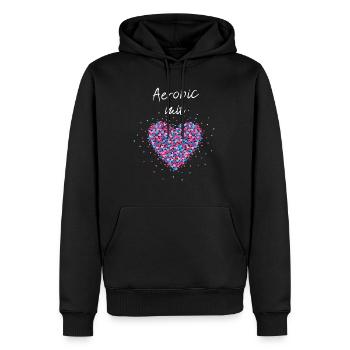 Aerobic mit Herz rhytmische Bewegung Sport Musik - Männer Premium Bio Hoodie - Schwarz - Vorne - Nico (187cm)