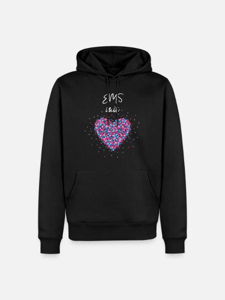 EMS mit Herz Elektromyostimulation Stimulation - Männer Premium Bio Hoodie - Schwarz
