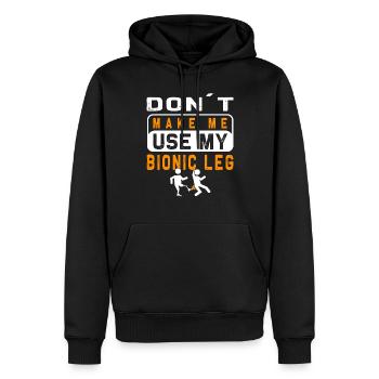 Amputierte Humorprothese -Chirurgie Amputation - Männer Premium Bio Hoodie - Schwarz - Vorne - Nico (187cm)