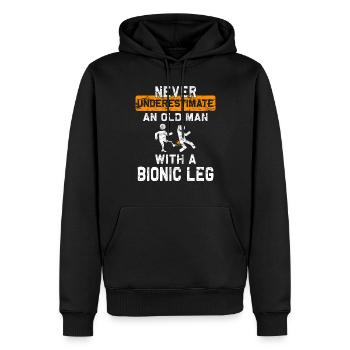 Beinamputierte Prothetische Chirurgie - Männer Premium Bio Hoodie - Schwarz - Vorne - Nico (187cm)