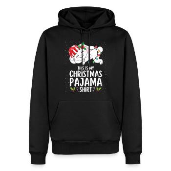 Pigiama di Natale Pigiama Pigiama Camicia - Felpa con cappuccio ecologica premium da uomo - nero - Fronte - Nico (187cm)