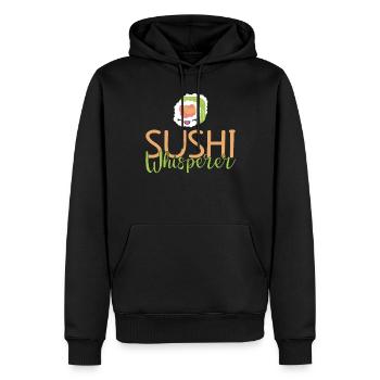 Cadeau pour les amateurs de sushis de cuisine japonaise - Sweat à capuche Premium bio Homme - noir - Devant - Nico (187cm)