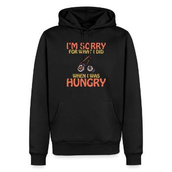 Cadeau pour les amateurs de sushis de cuisine japonaise - Sweat à capuche Premium bio Homme - noir - Devant - Nico (187cm)