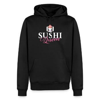 Cadeau pour les amateurs de sushis de cuisine japonaise - Sweat à capuche Premium bio Homme - noir - Devant - Nico (187cm)