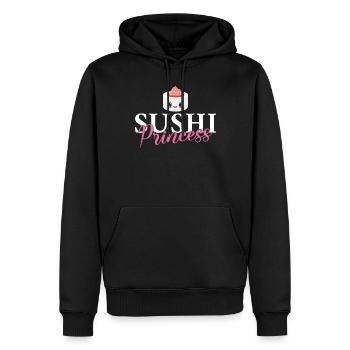 Cadeau pour les amateurs de sushis de cuisine japonaise - Sweat à capuche Premium bio Homme - noir - Devant - Nico (187cm)