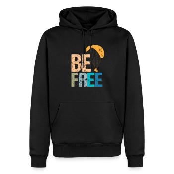 Be Free Fallschirmspringer Skydiver Skydive - Männer Premium Bio Hoodie - Schwarz - Vorne - Nico (187cm)