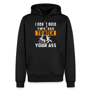Rollstuhl Für Beinamputierte Prothesen - Männer Premium Bio Hoodie - Schwarz - Vorne - Nico (187cm)