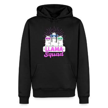 Llama Squad - Men’s Premium Organic Hoodie - black - Front - Nico (187cm)