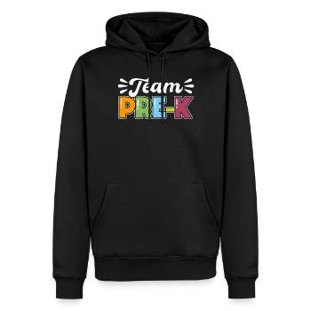 Équipe Pre K - Sweat à capuche Premium bio Homme - noir - Devant - Nico (187cm)