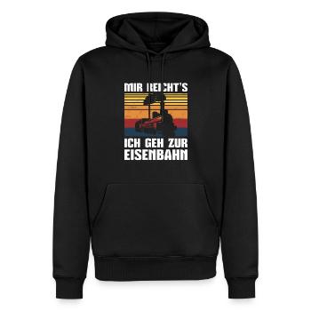 Modelleisenbahn Lok Modellbau Modelleisenbahner - Männer Premium Bio Hoodie - Schwarz - Vorne - Nico (187cm)