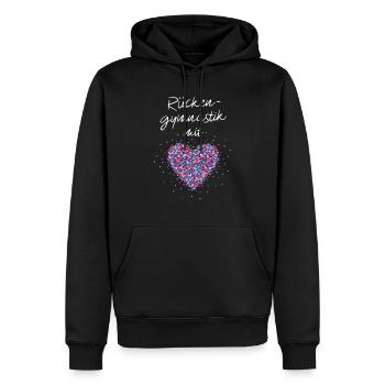 Rückengymnastik mit Herz Gymnastik Rückenübungen - Männer Premium Bio Hoodie - Schwarz - Vorne - Nico (187cm)
