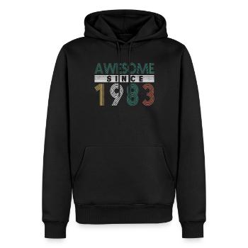 40. Geburtstag Jahrgang 1983 Awesome Since 1983 - Männer Premium Bio Hoodie - Schwarz - Vorne - Nico (187cm)