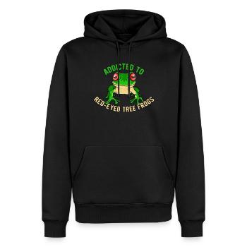 Rotaugenlaubfrosch Addicted To Red Eyed Tree Frog - Männer Premium Bio Hoodie - Schwarz - Vorne - Nico (187cm)