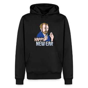 Happy New Ear Kunst Van Gogh - Männer Premium Bio Hoodie - Schwarz - Vorne - Nico (187cm)