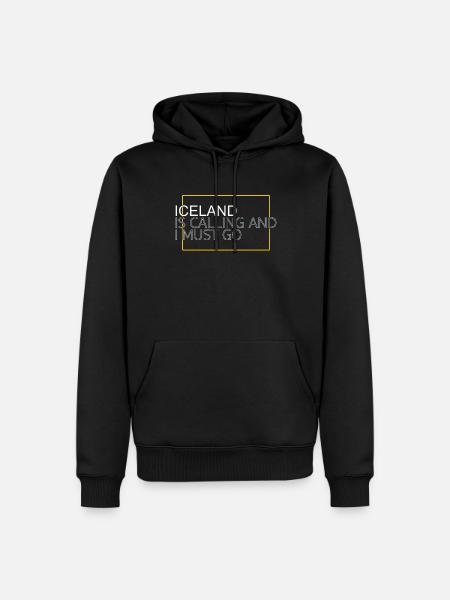Island Spruch - Männer Premium Bio Hoodie - Schwarz