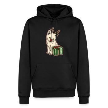 Moche pull de Noël Tshirt chat de Noël - Sweat à capuche Premium bio Homme - noir - Devant - Nico (187cm)