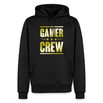 Équipage de joueurs - Sweat à capuche Premium bio Homme - noir - Devant - Nico (187cm)