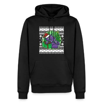 Ugly Christmas Sweater Tshirt Weihnachten Nilpferd - Männer Premium Bio Hoodie - Schwarz - Vorne - Nico (187cm)
